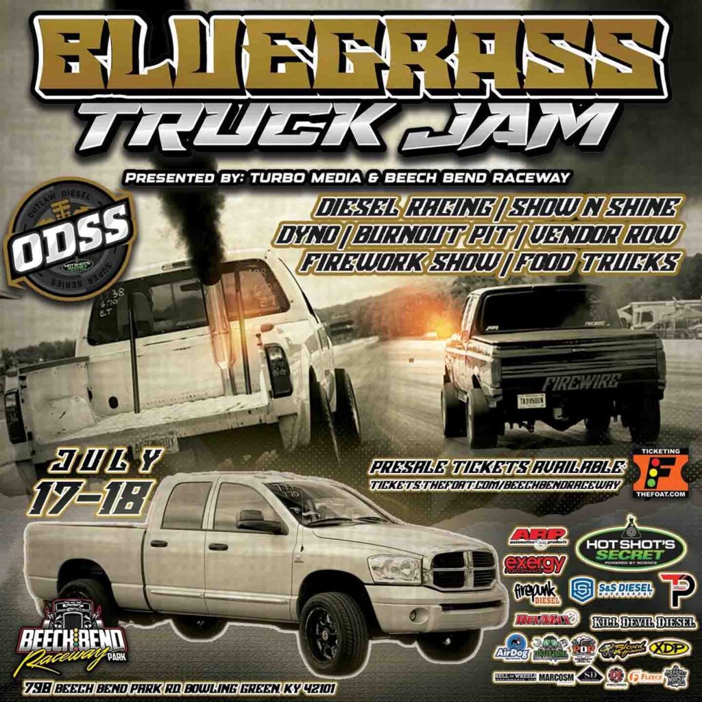Bluegrass Truck Jam 2026 Odss Diesel Drag Race Flyer