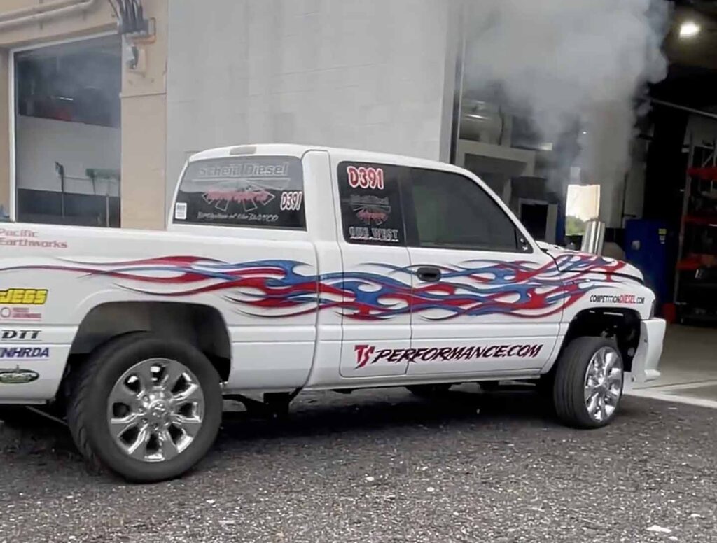 Caged Fury Dodge Ram Cummins Diesel Drag Racing