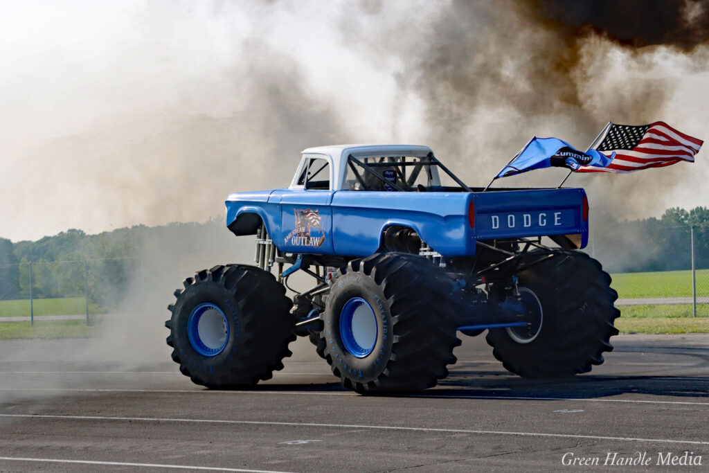 Rear View American Outlaw Cummins Monster Truck