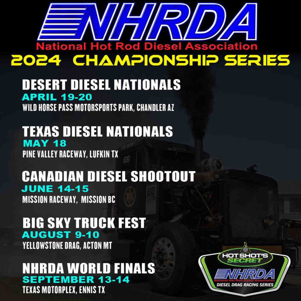 NHRDA 2024 Diesel Drag Racing Schedule