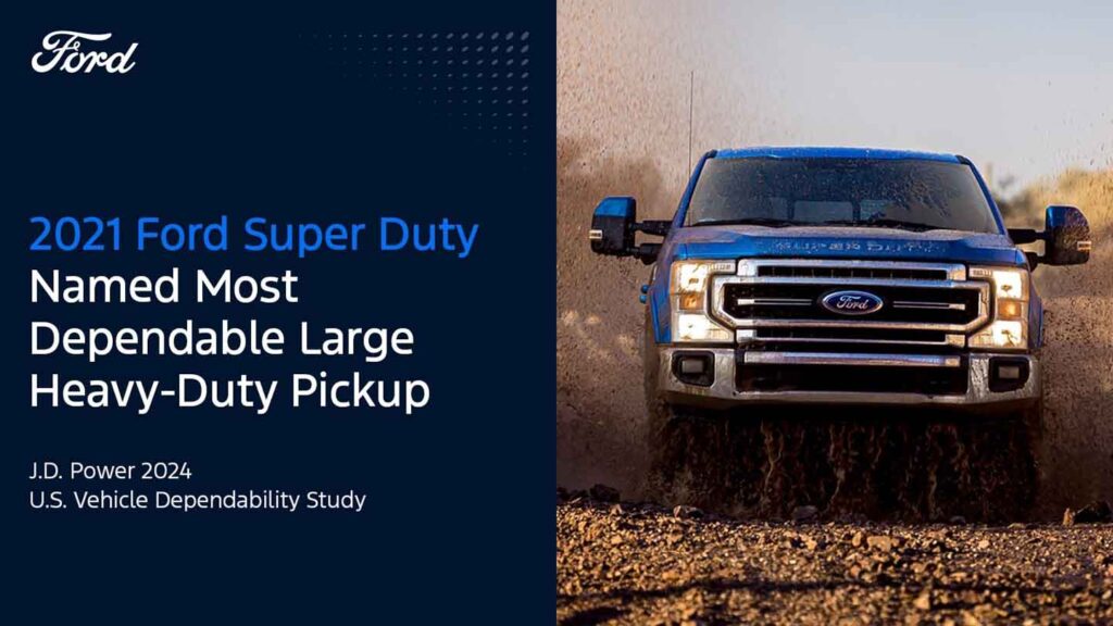 Ford Super Duty JD Power Most Dependable Heavy-Duty Pickup Truck