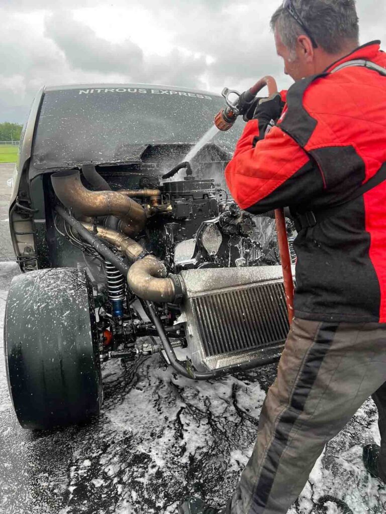 Cummins Diesel Drag Racing Crash Fire