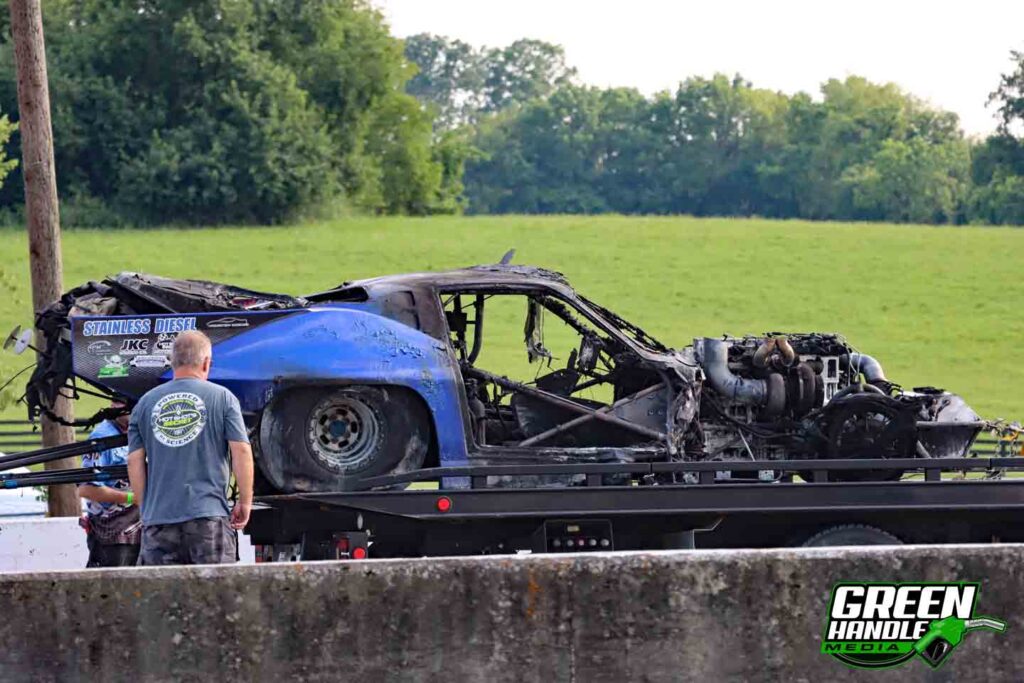 Stainless Diesel Pro Mod Cummins Corvette Fire Crash