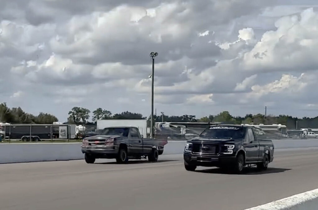 Chevrolet Silverado Duramax Diesel Drag Racing Cleetus AWD Shootout