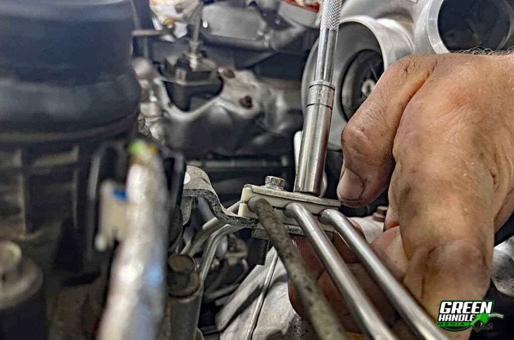 Diesel High Pressure Fuel Line Saddle Bracket 6.7L Powerstroke DCR Conversion