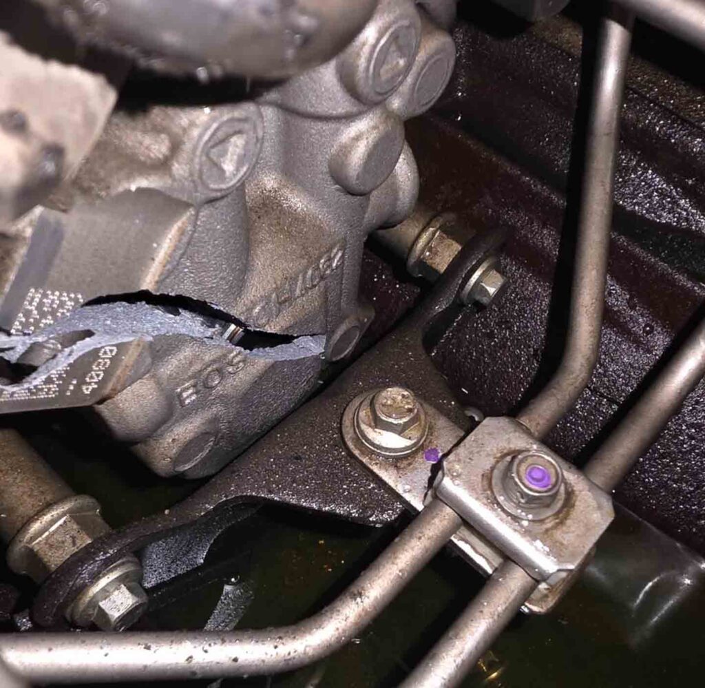 Exploded CP4 Diesel Injection Pump 6.7 Powerstroke Case Failure