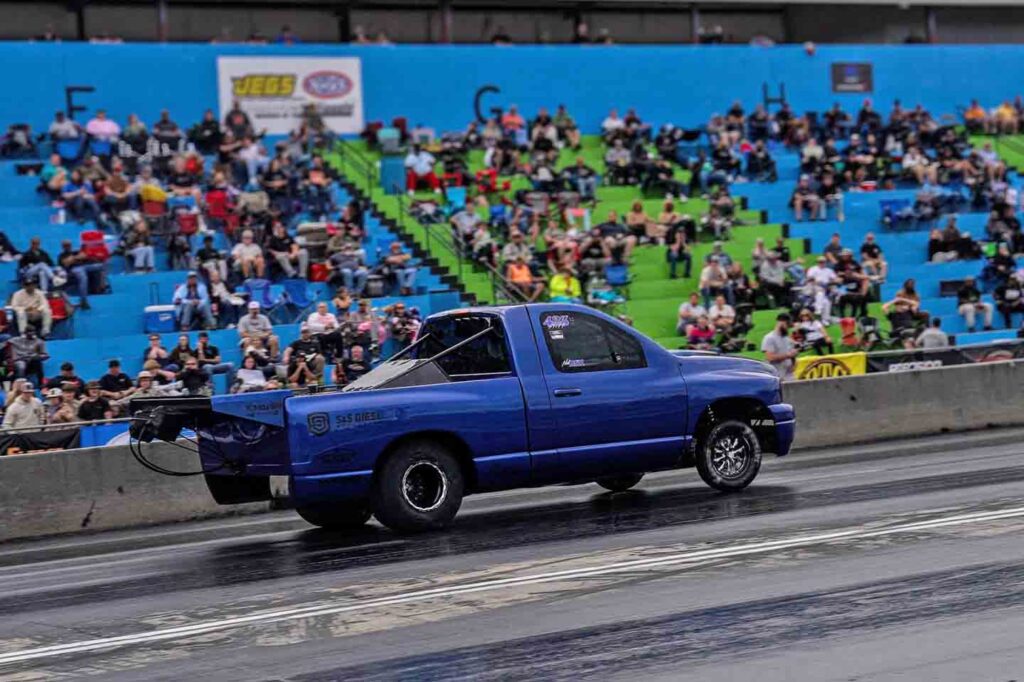 Third Gen Cummins Diesel Drag Racing Single Turbo No Mercy Radial Tire