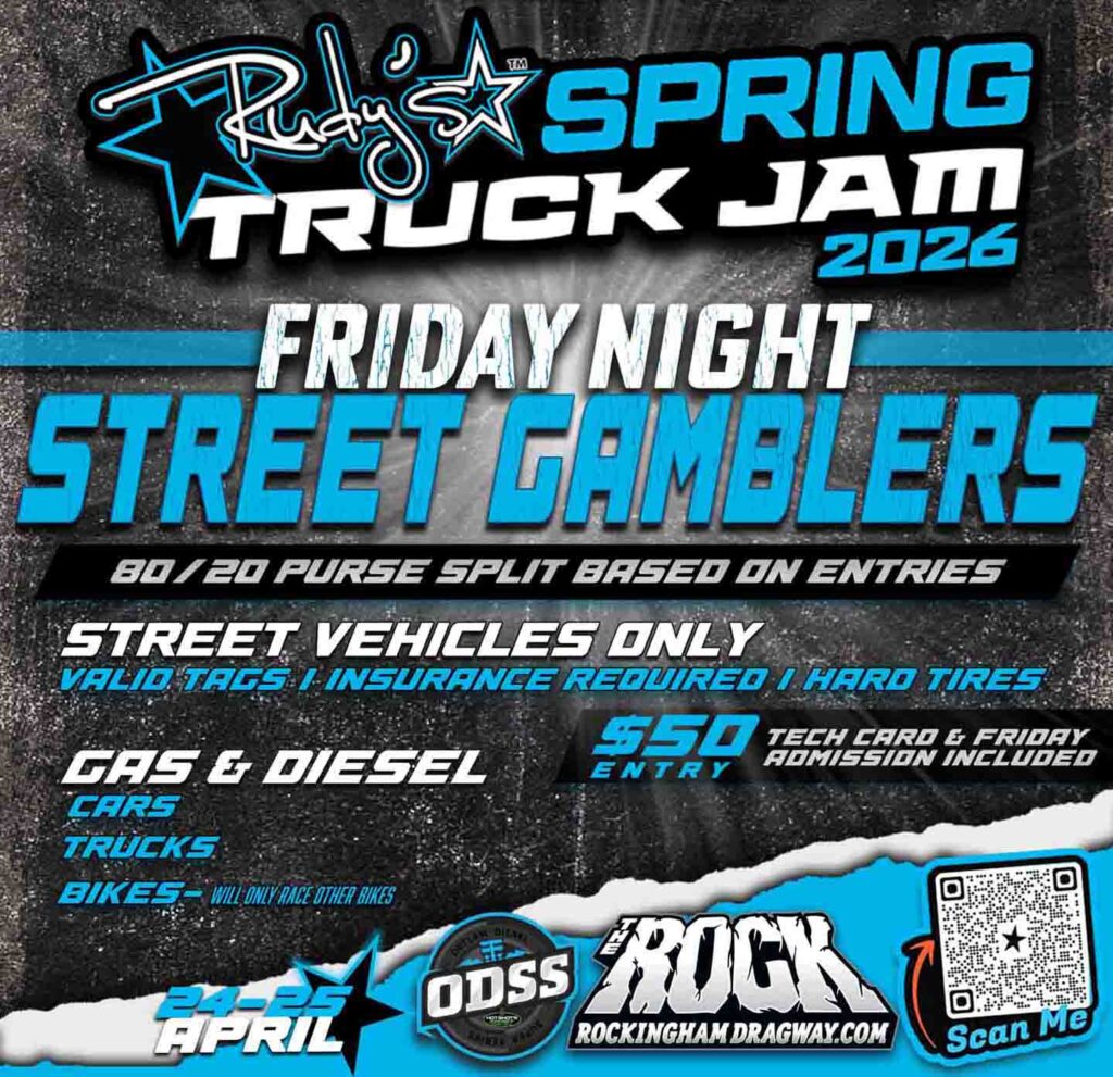 Rudys Spring Truck Jam ODSS Diesel Drag Race Flyer Rockingham