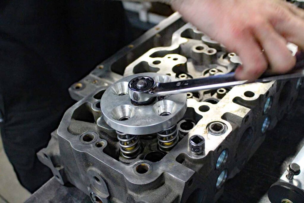 Fleece Cummins Cylinder Head Valve Spring Install Engine Rebuild