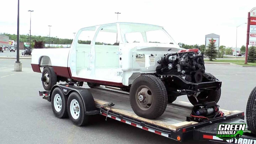 Truck On Trailer Frame Off Restoration Crew Cab First Gen Dodge Cummins